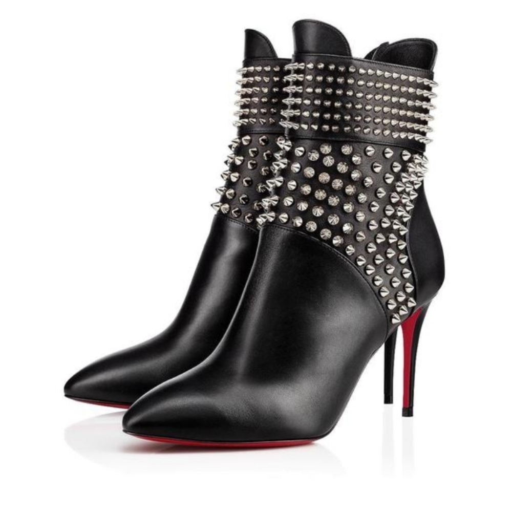 Christian Louboutin Studded Leather Ankle Boots
